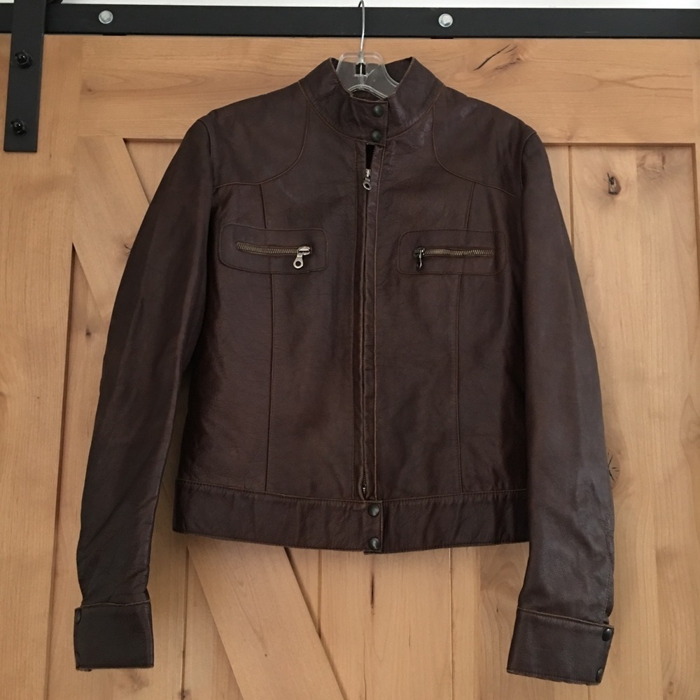 PINKO Leather Jacket Brown